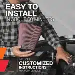 Ford F150 LIMITED 21-24 V6 3.5 Ecoboost| RAPTOR 17-24 V6 3.5 Ecoboost AirCharger® High-Density Polyethylene Black Cold Air Intake System with Red Filter K&N - 63-2599 - Image 15