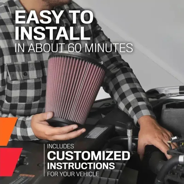 Ford F150 LIMITED 21-24 V6 3.5 Ecoboost| RAPTOR 17-24 V6 3.5 Ecoboost AirCharger® High-Density Polyethylene Black Cold Air Intake System with Red Filter K&N - 63-2599 - Image 15