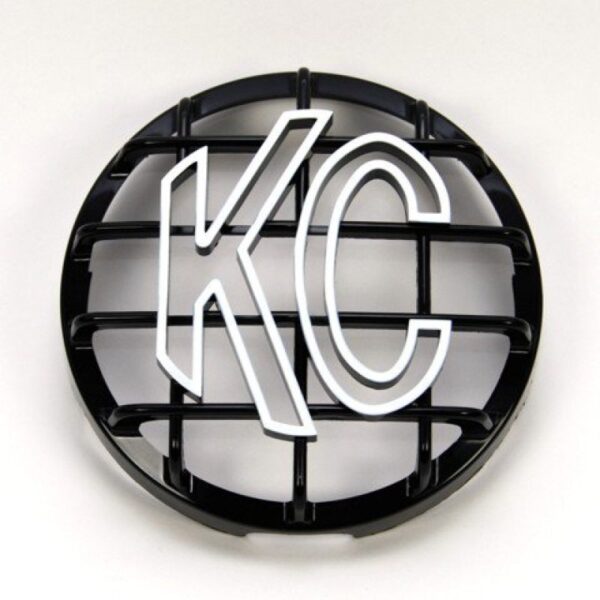 6in. Round ABS Stone Guard for SlimLite/Daylighter Lights (Single) - Black/White KC Logo KC Hilites - 7210 - Image 2
