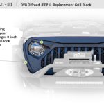 18-22 Jeep Wrangler JL/JT Replacement Angry Grill DV8 Off Road - GRJL-01 - Image 3