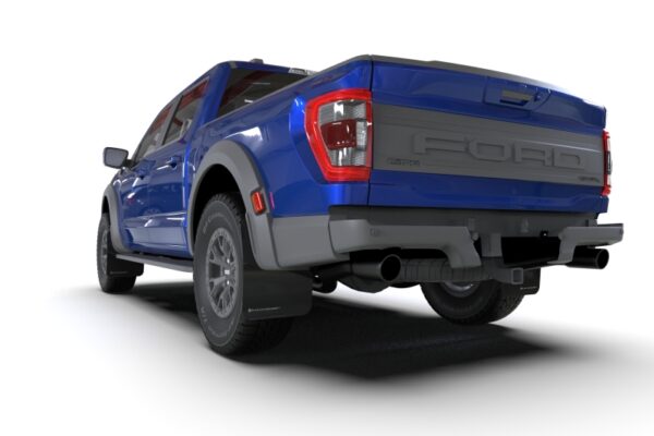 F150 RAPTOR 17-24 V6 3.5 Ecoboost Black UR Mud Flap w/ Dark Grey Logo Rally Armor - MF73-UR-BLK-DGRY - Image 2