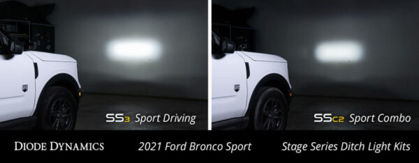 BRONCO SPORT 21-24 4L 2.0| 21-24 V6 2.7|BIG BEND 21-24 3L 1.5 Stage Series 2in LED Ditch Light Kit - Sport Yellow Combo Diode Dynamics - DD7143 - Image 2
