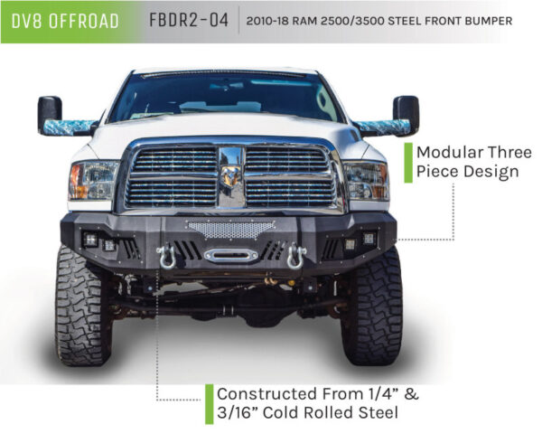 10-18 Ram 2500/3500 Steel Front Bumper DV8 Off Road - FBDR2-04 - Image 5