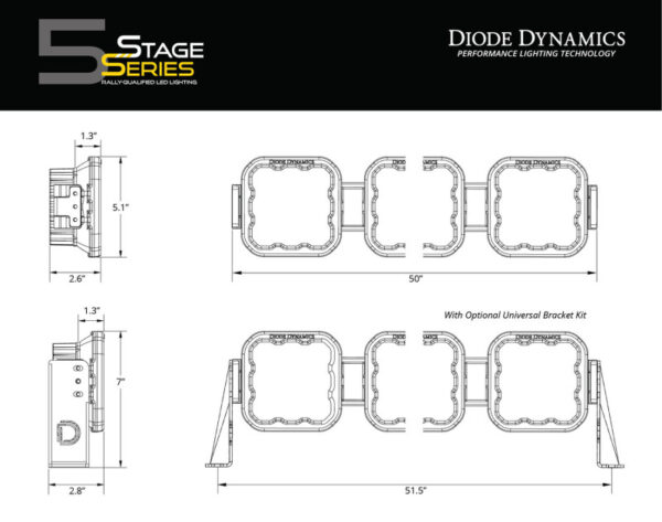 Wrangler JL +18 & JT SS5 Pro CrossLink Windshield - White Combo Lightbar Kit Diode Dynamics - DD7262 - Image 3