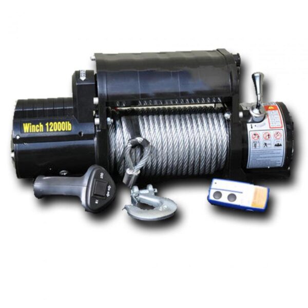 12000 LB Winch w/ Steel Cable Wireless Remote - Black DV8 Off Road - WB12SC - Image 3
