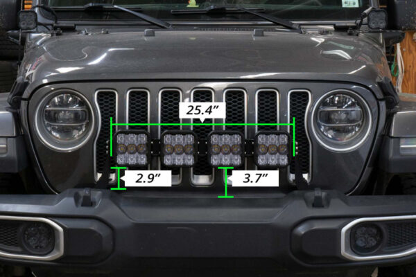 Wrangler JL +18 & JT SS5 4-Pod CrossLink Grille Lightbar Kit Pro - White Combo Diode Dynamics - DD7268 - Image 6