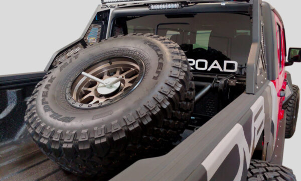 JT GLADIATOR 19-23 V6 3.6 In-Bed Adjustable Tire Carrier DV8 Off Road - TCGL-01 - Image 5