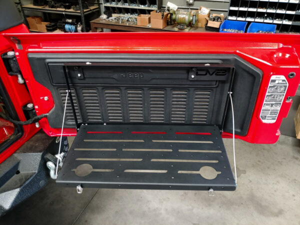 WRANGLER JL 2018-2024 L4 2.0| WRANGLER JL 2018-2024 V6 3.6 Tailgate Mounted Table (Trail Table) - Black DV8 Off Road - TTJL-01 - Image 3