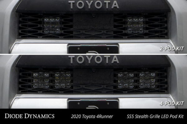 Toyota 4RUNNER 03-24 V6 4.0 SS5 Stealth Grille LED 4-Pod Kit - Pro White Driving Diode Dynamics - DD7548 - Image 9