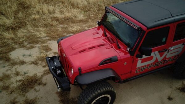 WRANGLER JK 06-18 V6 3.6 Metal Heat Dispersion Hood - Primer Black DV8 Off Road - HDMB07-02 - Image 4