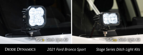 BRONCO SPORT 21-24 4L 2.0| 21-24 V6 2.7|BIG BEND 21-24 3L 1.5 Stage Series 2in LED Ditch Light Kit - Sport Yellow Combo Diode Dynamics - DD7143 - Image 9