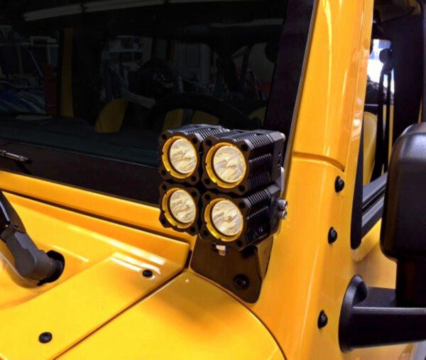 WRANGLER JK 06-18 V6 3.6 A-Pillar Windshield Light Mount Bracket Set (Pair) - Black KC Hilites - 7316 - Image 3