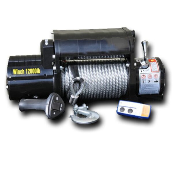 12000 LB Winch w/ Steel Cable Wireless Remote - Black DV8 Off Road - WB12SC - Image 2