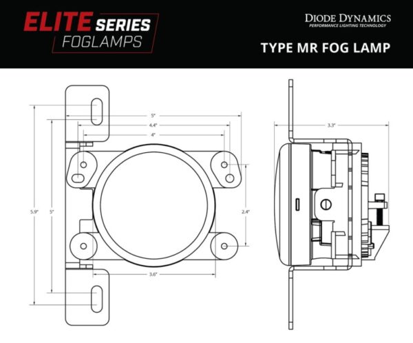 JT GLADIATOR WRANGLER JK| JL Elite Series Type MR Fog Lamps - White (Pair) Diode Dynamics - DD5163P - Image 6