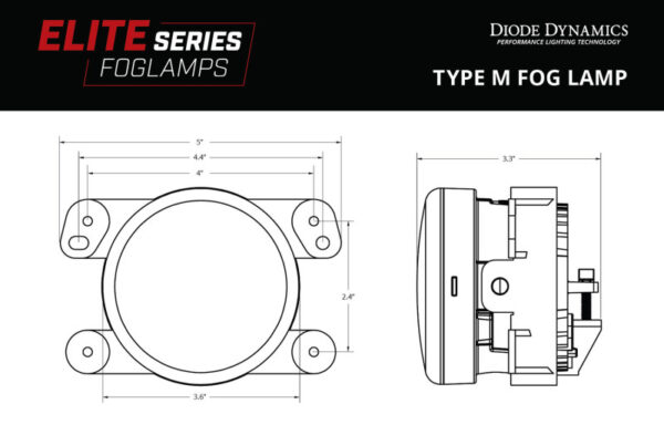 JT GLADIATOR WRANGLER JK| JL Elite Series Type M Fog Lamps - Yellow (Pair) Diode Dynamics - DD5131P - Image 5