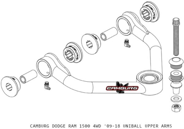 RAM 1500 CLASSIC 09-23 V8 5.7 1.25in Performance Uniball Upper Arms (w/ covers) Camburg - CAM-810001 - Image 3