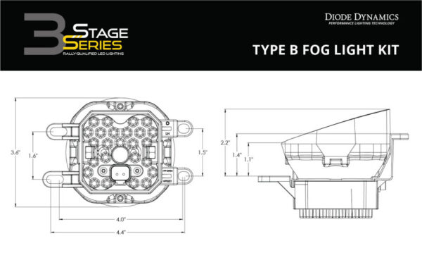 Toyota 4RUNNER 03-24 V6 4.0 SS3 Pro Type B Kit ABL - White SAE Fog Diode Dynamics - DD6999 - Image 9