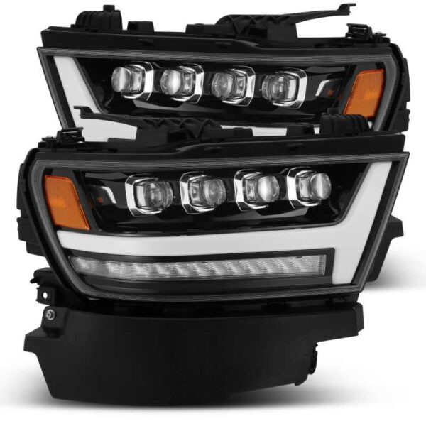 RAM 1500 NEW BODY 19-24 V8 5.7 NOVA LED Proj Headlights Plank Style Gloss Blk Alpharex - 880516 - Image 2