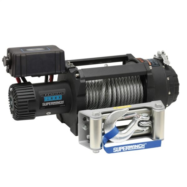 18000 LBS 12V DC Wire Rope Tiger Shark Winch Superwinch - 1518000 - Image 2