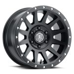 Compression 18x9 6x5.5 0mm Offset 5in BS Satin Black Wheel Icon Alloys|Icon Vehicle Dynamics - 2018908350SB