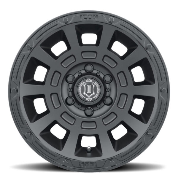 17x8.5 6x5.5 0mm Offset 4.75in BS Satin Black Wheel Icon Alloys - 2817858347SB - Image 3