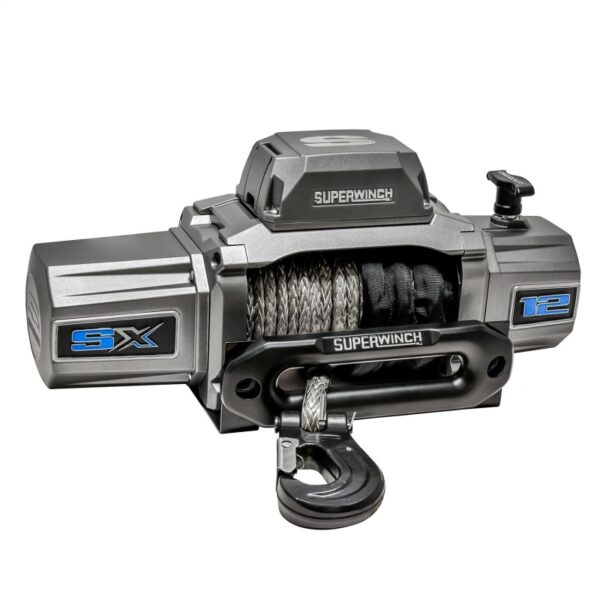 12000 LBS 12V DC 3/8in x 80ft Synthetic Rope SX 12000SR Winch - Graphite Superwinch - 1712201 - Image 4