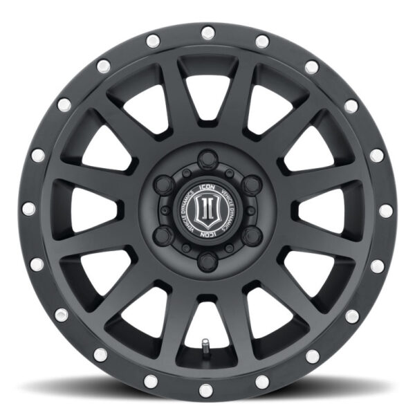 Compression 18x9 6x5.5 0mm Offset 5in BS Satin Black Wheel Icon Alloys|Icon Vehicle Dynamics - 2018908350SB - Image 2