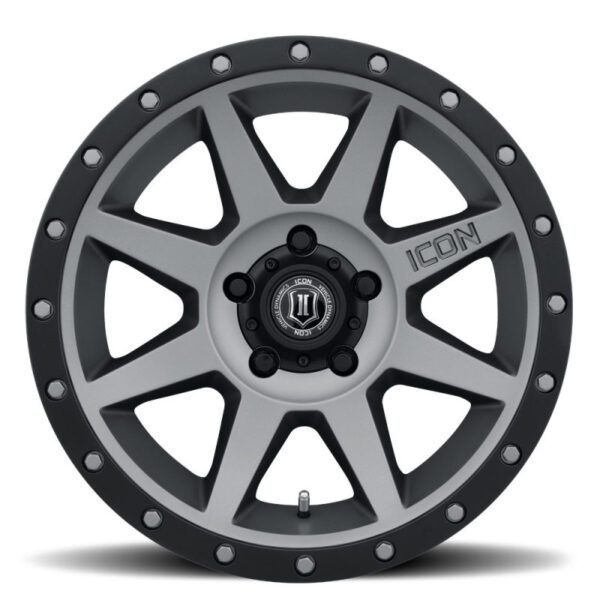 RAM 1500 CLASSIC 09-23 V8 5.7 Rebound 17x8.5 5x5.5 0mm Offset 4.75in BS 77.9mm Bore Titanium Wheel Icon Alloys|Icon Vehicle Dynamics - 1817858547TT - Image 2
