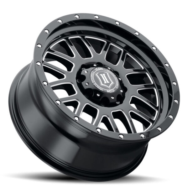 F250 /F350 SUPER DUTY SERIES Alpha 20x9 8x170 0mm Offset 5in BS Gloss Black Milled Spokes Wheel Icon Alloys|Icon Vehicle Dynamics - 1220908150GBMW - Image 3