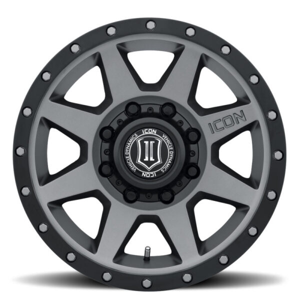 Rebound 17x8.5 8x6.5 13mm Offset 5.25in BS 121.4mm Bore Titanium Wheel Icon Alloys|Icon Vehicle Dynamics - 1817858052TT - Image 3