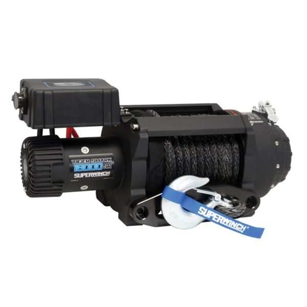 18000 LBS 12V DC 33/64in x 79 ft Synthetic Rope Tiger Shark 18000SR Winch Superwinch - 1518001 - Image 2