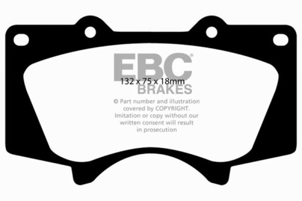 Toyota TACOMA 2021-2023 V6 3.5|TACOMA 2024 L4 2.4 Yellowstuff Front Brake Pads EBC - DP41657R - Image 6