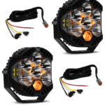 Jeep JL/JT Steel Bumper LED Light Kit LP6 w/Upfitter Baja Designs - 447671UP