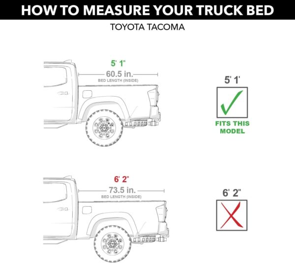 16-23 Toyota Tacoma Soft Folding Tonneau Cover (5ft) Trifecta 2.0 - 92830 - Image 2