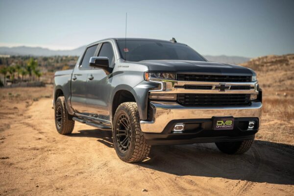 19-24 GMC Sierra 1500/Chevy Silverado 1500 Crew Cab OE Plus Side Steps - Black Steel DV8 Offroad - Image 2