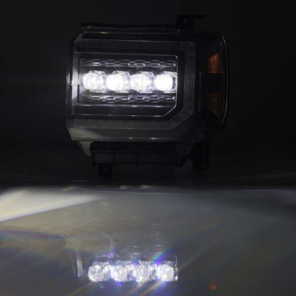 AlphaRex 14-18 GMC Sierra NOVA LED Proj Headlights Plank Style Black w/Activ Light/Seq Signal/DRL - Image 6
