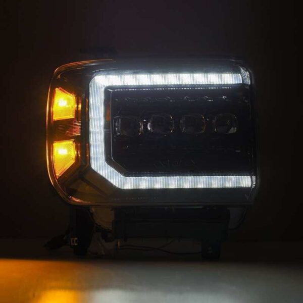 AlphaRex 14-18 GMC Sierra NOVA LED Proj Headlights Plnk Style Alpha Blk w/Activ Light/Seq Signal/DRL - Image 7
