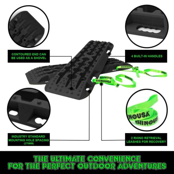 Recovery Traction Boards - Black (Pair) Rhino USA - Image 4