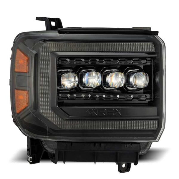 AlphaRex 14-18 GMC Sierra NOVA LED Proj Headlights Plnk Style Alpha Blk w/Activ Light/Seq Signal/DRL - Image 4