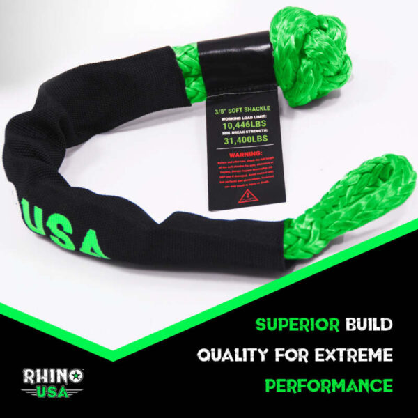 Synthetic Soft Shackles Green (2-Pack) Rhino USA - Image 3