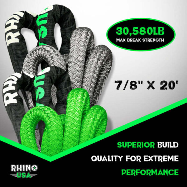 Kinetic Energy Recovery Rope (7/8In X 20Ft) Green - Rhino USA - Image 3