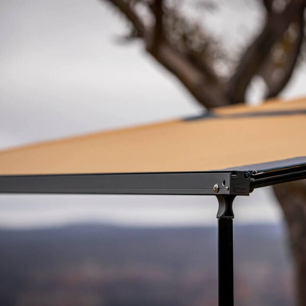 ARB Aluminum Awning, Black Frame, 8.2FT x 8.2FT, Installed with LED Light Strip - Image 10