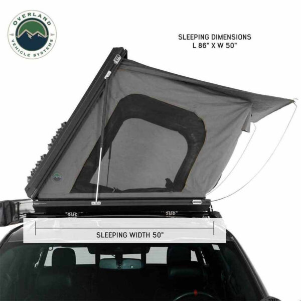Aluminum Hard Shell Roof Top Tent, Grey Body & Green Trim - OVS 18109901 - Image 3