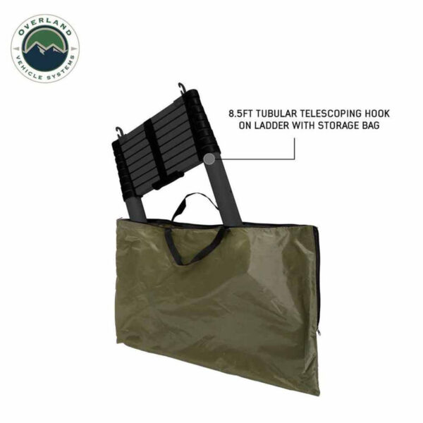 Aluminum Hard Shell Roof Top Tent, Grey Body & Green Trim - OVS 18109901 - Image 11