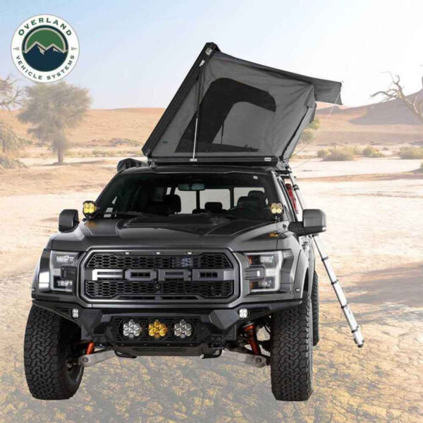 Aluminum Hard Shell Roof Top Tent, Grey Body & Green Trim - OVS 18109901 - Image 10