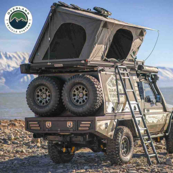 Aluminum Hard Shell Roof Top Tent, Grey Body & Green Trim - OVS 18109901 - Image 9