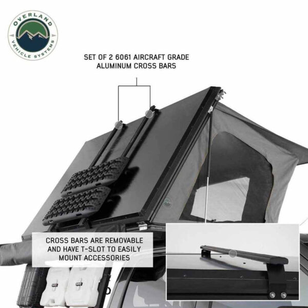 Aluminum Hard Shell Roof Top Tent, Grey Body & Green Trim - OVS 18109901 - Image 21