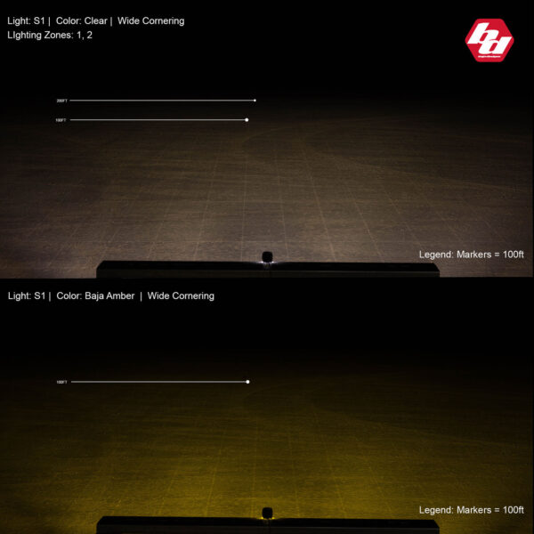 Baja Designs S1 Amber Wide Cornering LED Light w/ Mounting Bracket Pair - Image 2