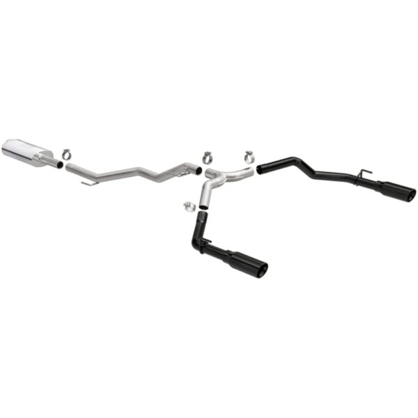 MagnaFlow 2020 Jeep Gladiator 3in Street Series Dual Split Exit SS Cat-Back Exhaust w/Black Tips - Image 3
