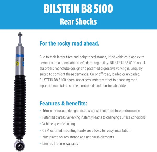 Bilstein 22-24 Toyota Tundra B8 5100 Shock Absorber - Rear - Image 4